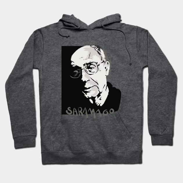 Portrait of Saramago. Hoodie by Slownessi